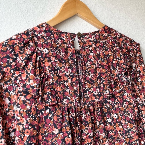 Marie Oliver Brown Cream Baker Blouse in Floral Scarf Sz XS - Picture 8 of 13